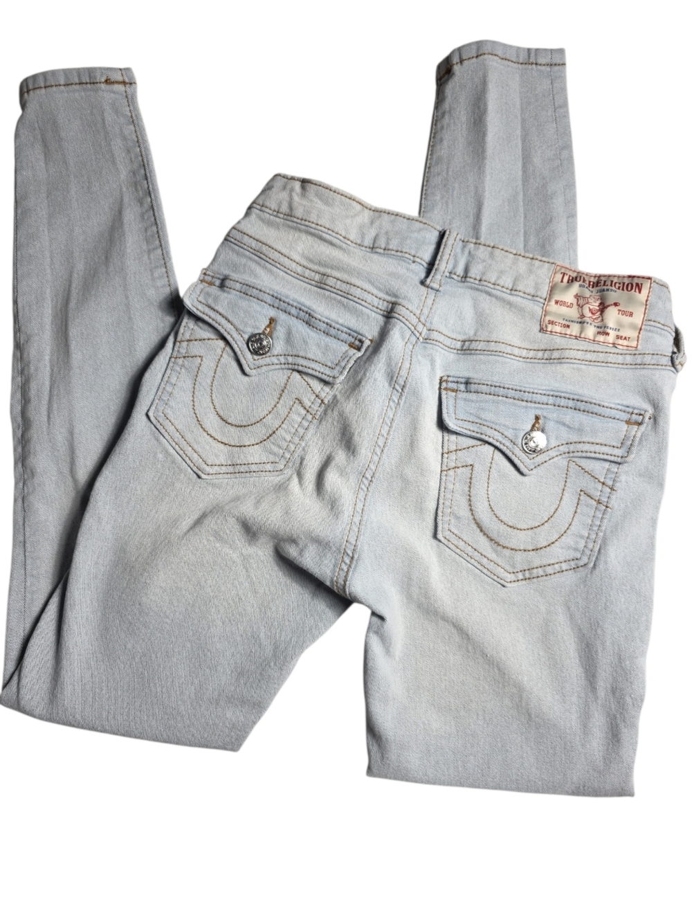 Womens True Religion Light Wash Skinny Jeans